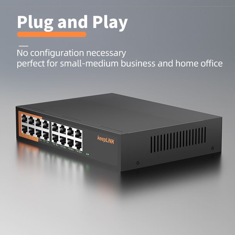 محول KeepLink ذو 16 منفذ جيجاب - مراجعة Power Over Ethernet وسعره