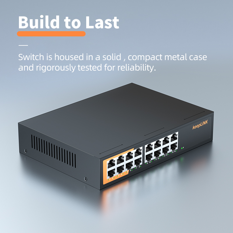 محول KeepLink ذو 16 منفذ جيجاب - مراجعة Power Over Ethernet وسعره